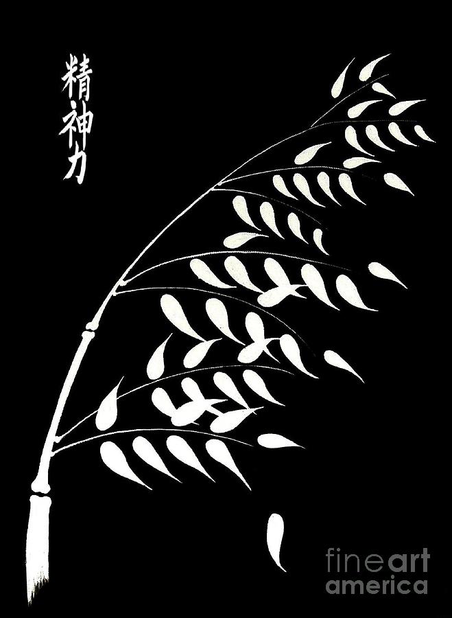 Koi Painting - Inspiration and good Health Kanji and Bamboo .Bamboo by Gordon Lavender