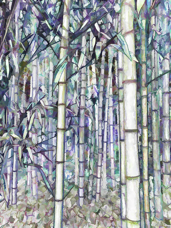 Bamboo grove Painting by Jeelan Clark