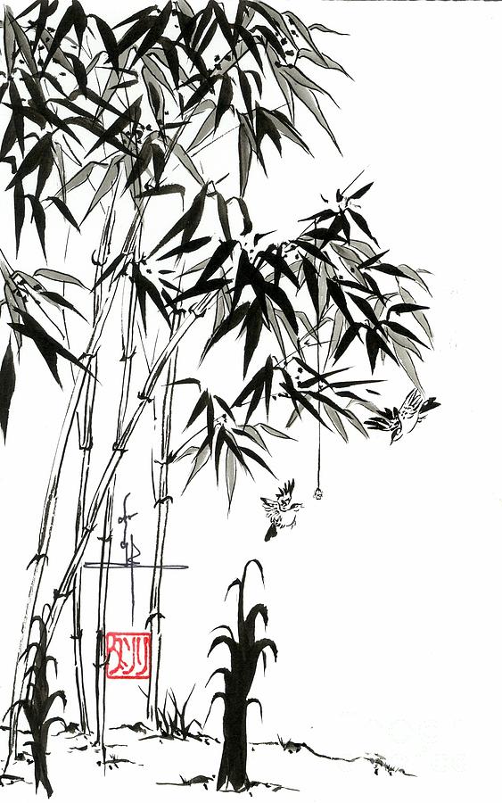 Bamboo Painting - Bamboo In Ink - 386 by Linda Smith