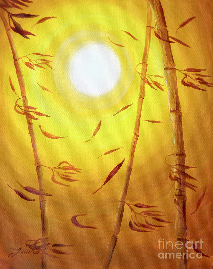 Bamboo in the Wind Painting by Laura Iverson
