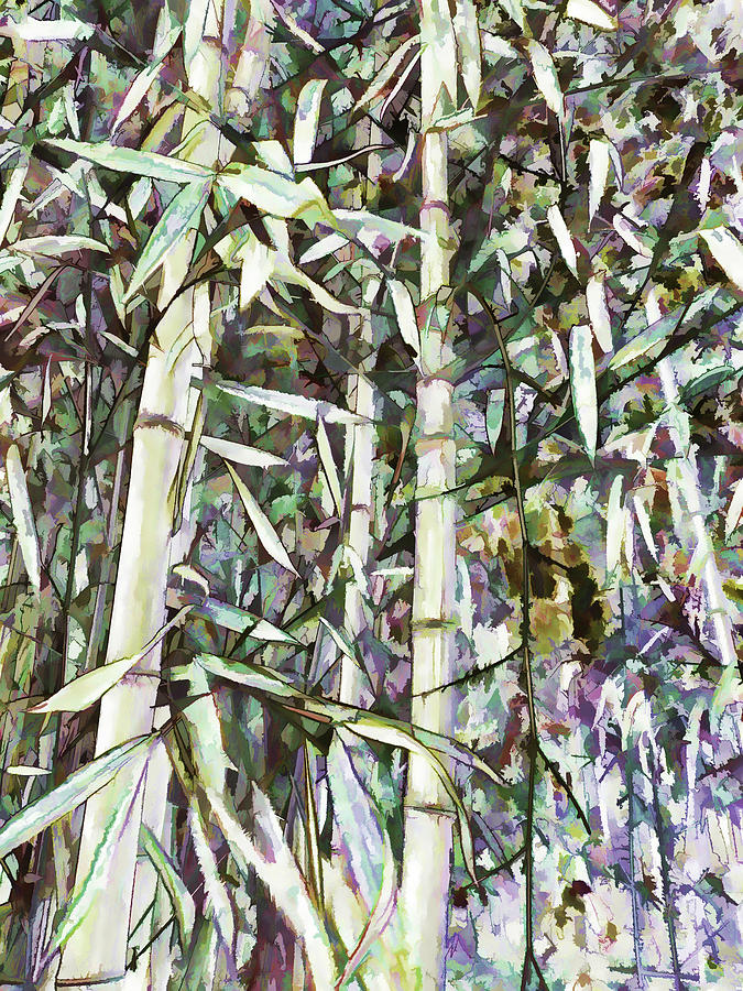 Bamboo sprouts forest Painting by Jeelan Clark