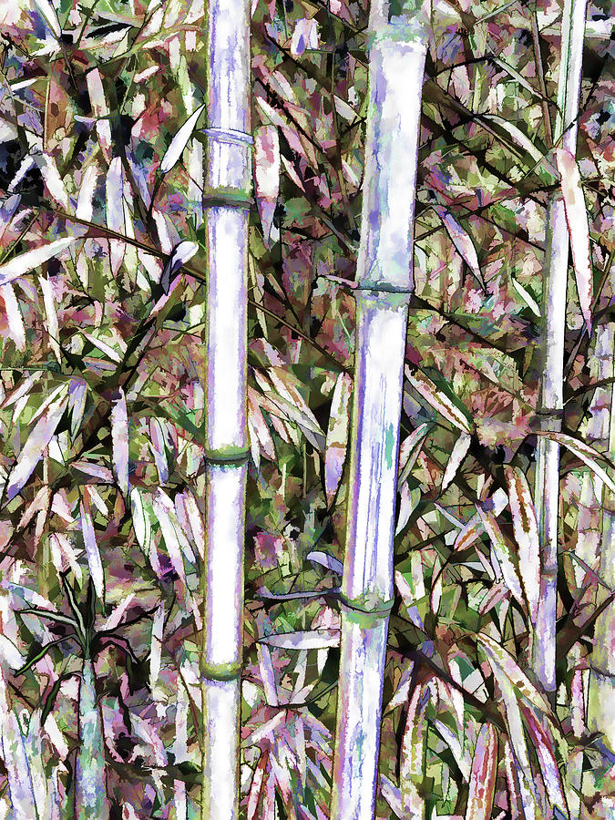 Bamboo Stalks Painting by Jeelan Clark