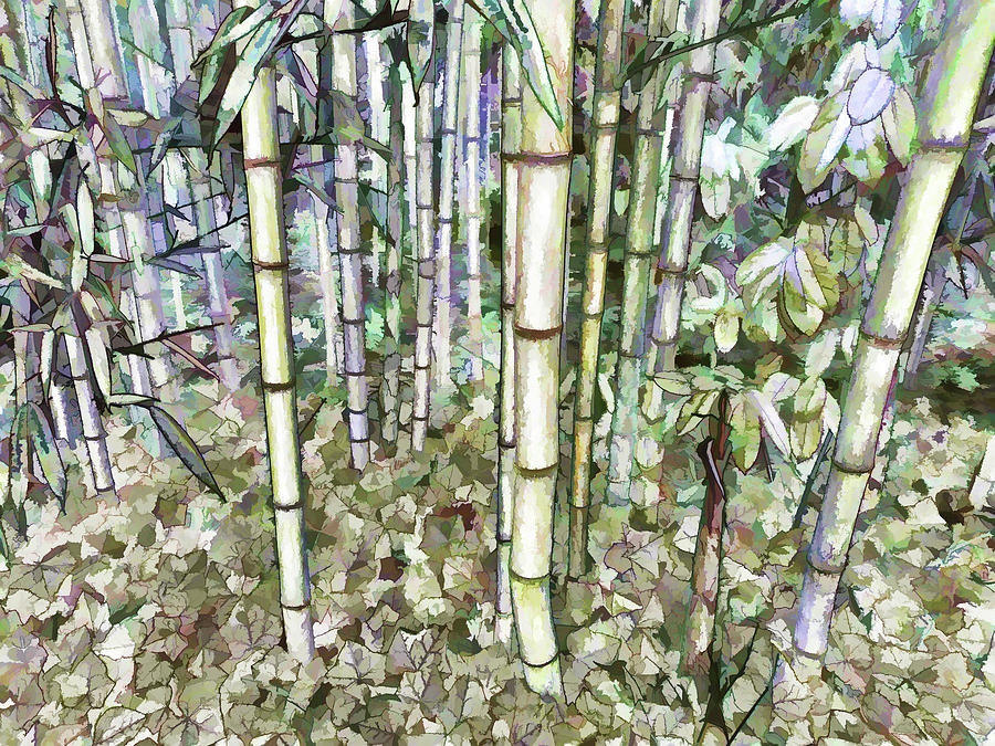 Bamboo tree Painting by Jeelan Clark