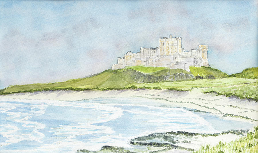 Bamburgh Castle Painting by Laura Richards