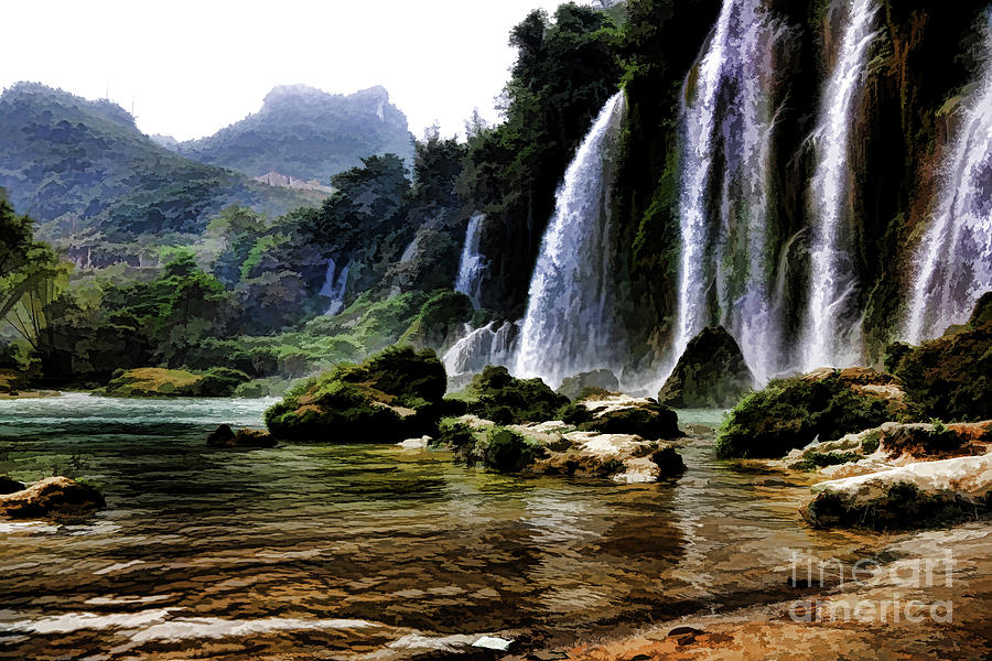Ban Gioc Vietnams Most Beautiful Waterfall  Photograph by Chuck Kuhn