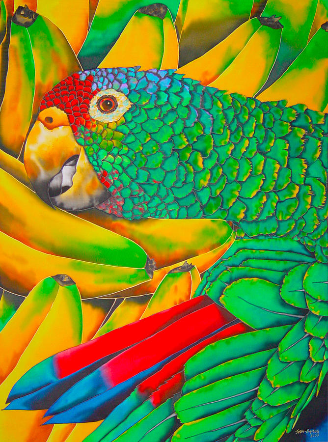 Banana Amazon - Exotic Bird Painting by Daniel Jean-Baptiste