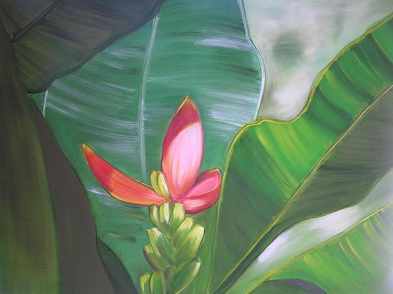 Landscape Painting - Banana Flower by Shelley Hecht