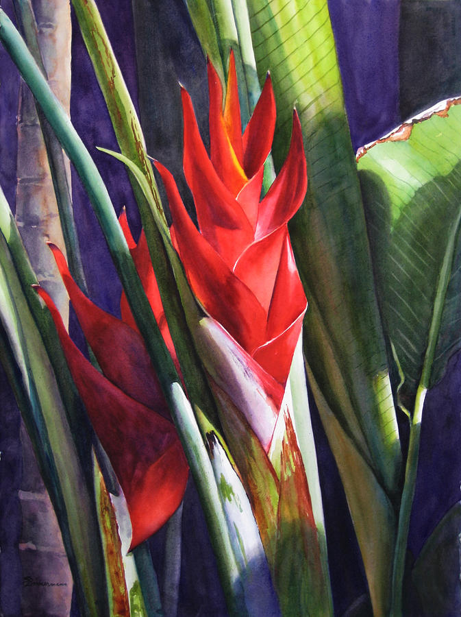 Banana Flower Painting by Sue Zimmermann