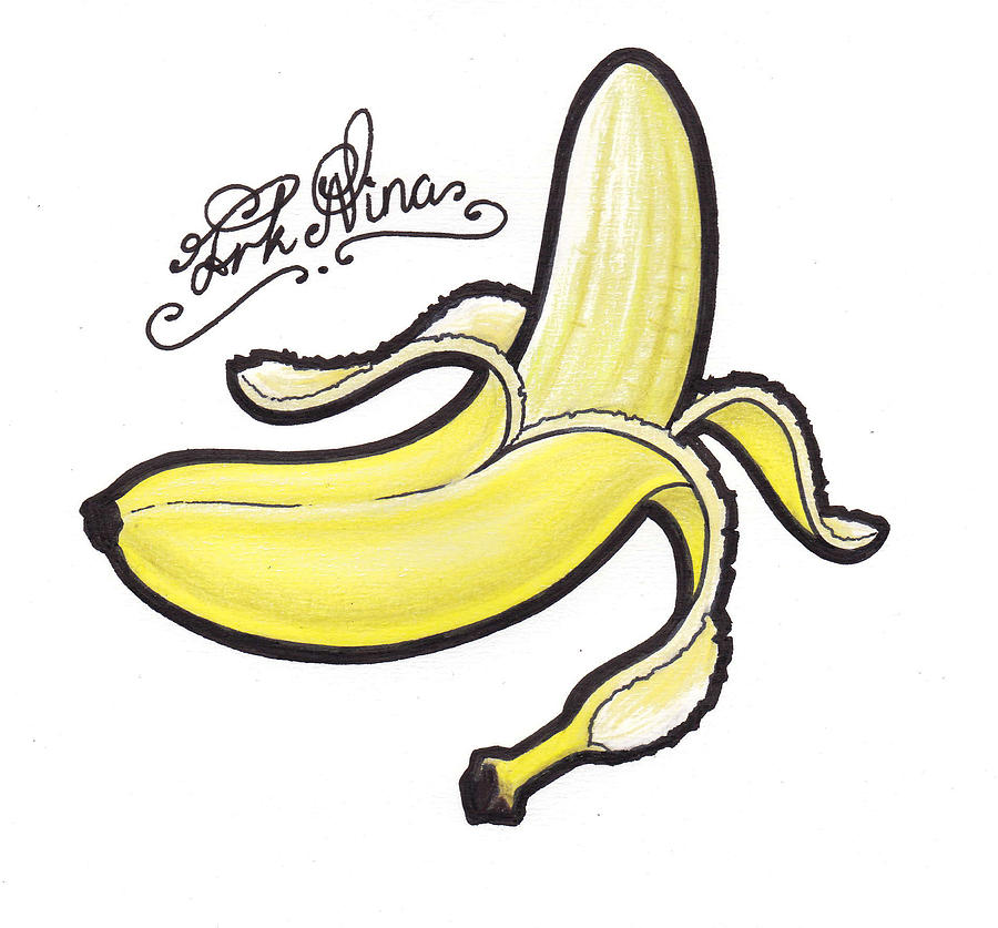 Banana Drawing by Frk Nina - Fine Art America