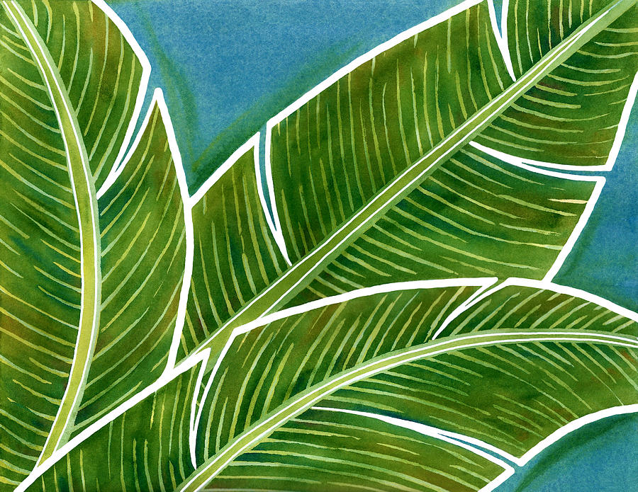 Hawaii Painting - Banana Leaf Abstract by Julie Senf