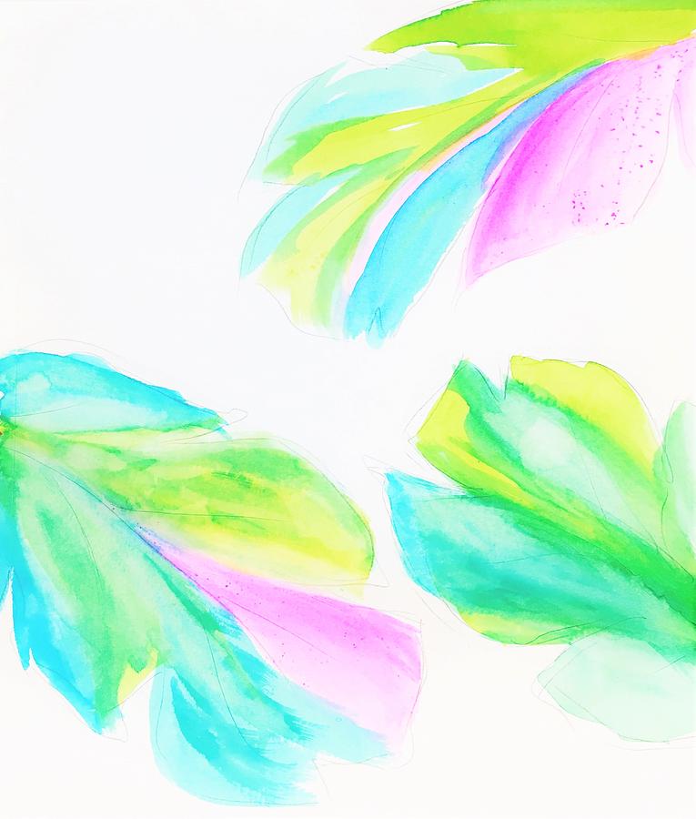 Nature Painting - Banana Leaf - Neon by Marianna Mills