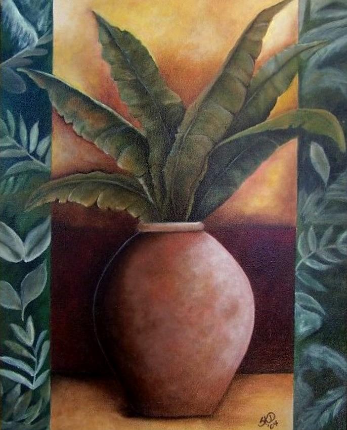Banana Leaf Palm Painting by Susan Dehlinger