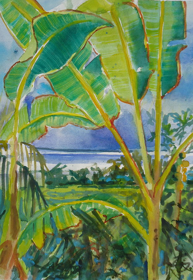 Tropical Painting - Banana Leaves by Diane Renchler