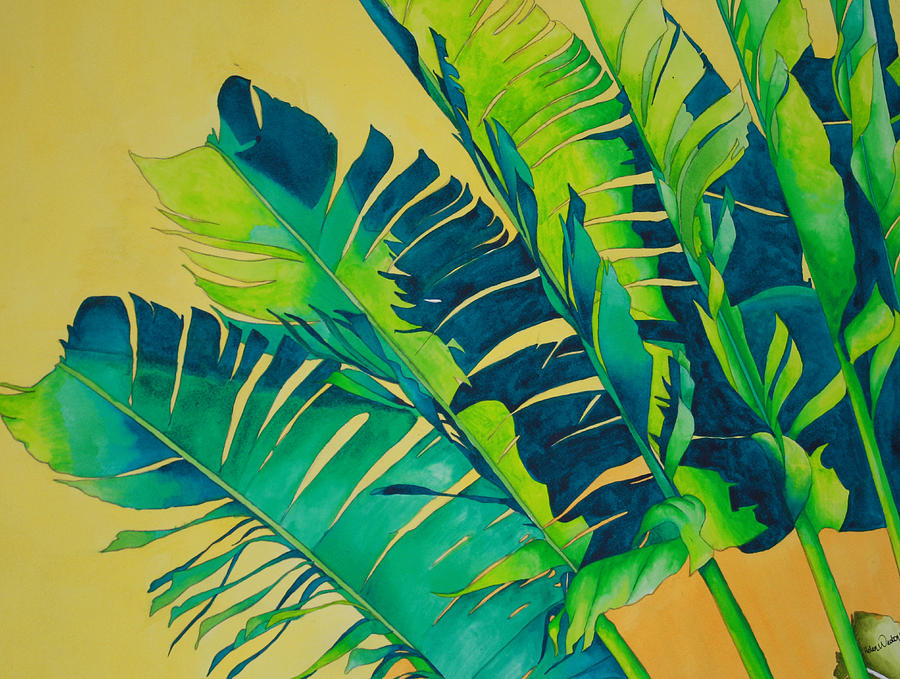 Banana Palm Painting by Helen Weston - Fine Art America