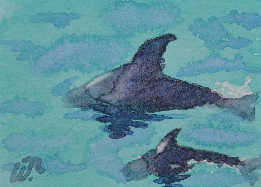 Banana River Dolphins Painting by Warren Thompson