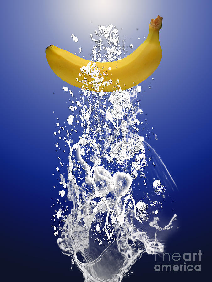 Banana Mixed Media - Banana Splash by Marvin Blaine