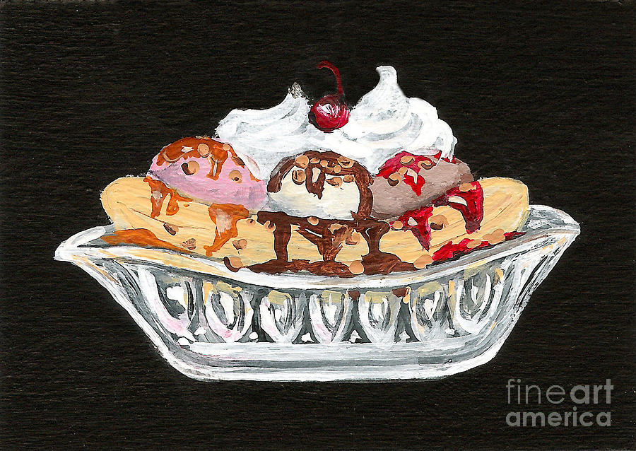 Ice Cream Painting - Banana Split by Elaine Hodges