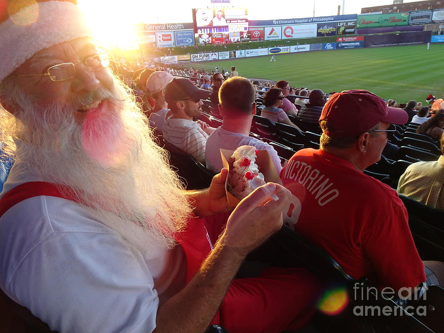 Banana Splits Baseball Santa Photograph by GJ Glorijean