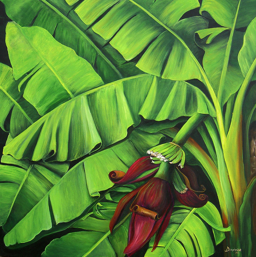Flowers Still Life Painting - Banana Tree Flower by Dominica Alcantara