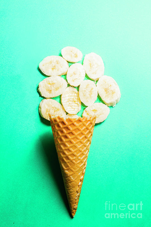 Banana Photograph - Bananas over sorbet by Jorgo Photography