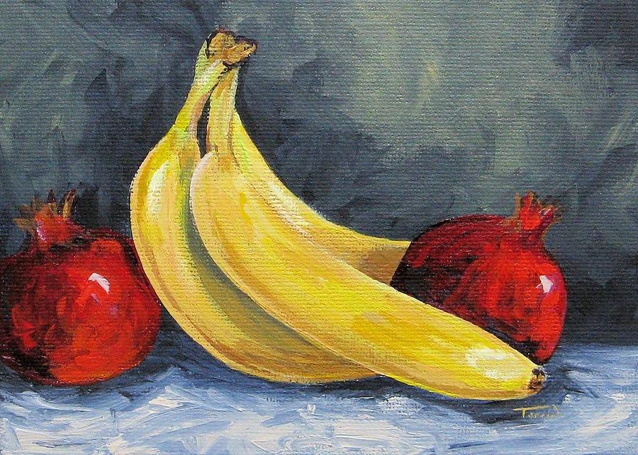 Bananas with Pomegranates  Painting by Torrie Smiley