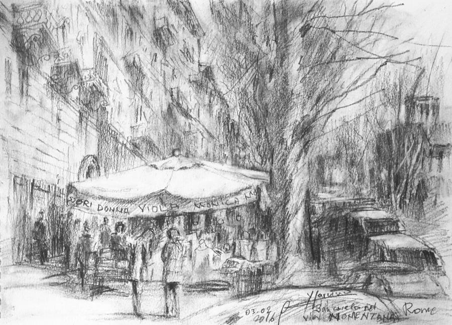 Rome Painting - Bancarelle In Via Nomentana Rome by Ylli Haruni Rome Painting - Bancarelle In Via Nomentana Rome by Ylli Haruni