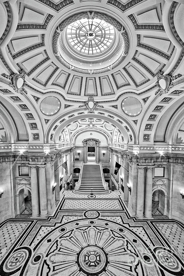 Bancroft Hall bw Photograph by Jerry Fornarotto