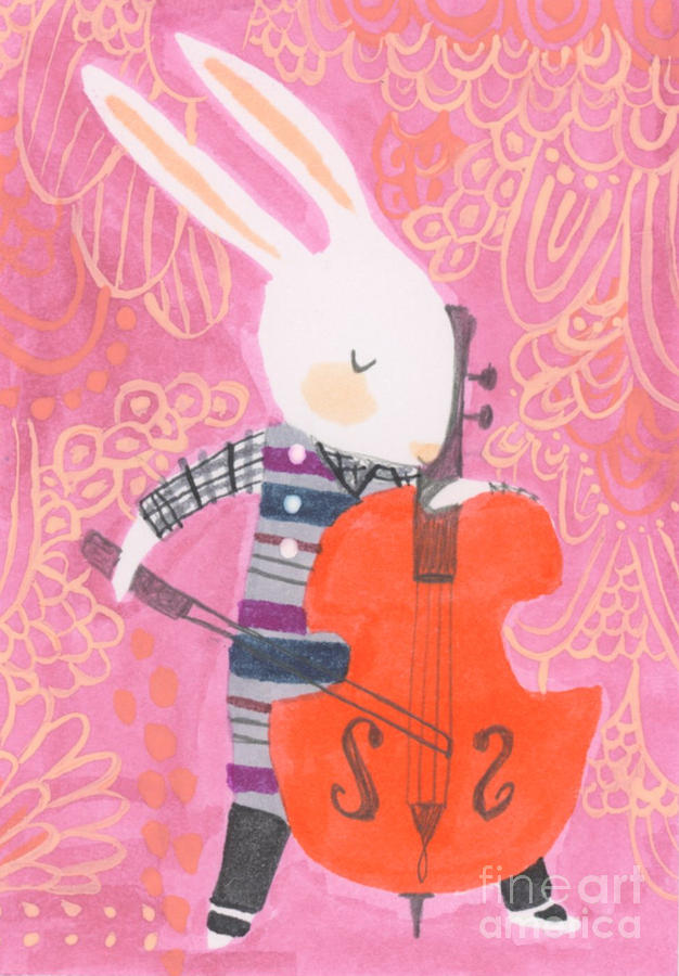Music Painting - Cello Band Geek by Kate Cosgrove