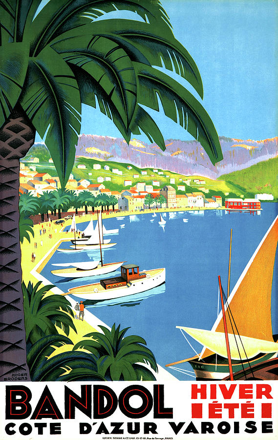 Bandol, French riviera, boats on port Painting by Long Shot