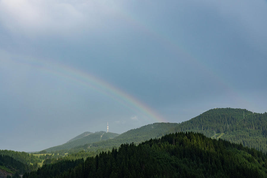 Bands and Rainbows - Lush Mountains After a Summer Rain Photograph by Georgia Mizuleva