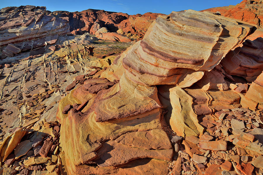 Bands of Colorful Sandstone in Valley of Fire Photograph by Ray Mathis