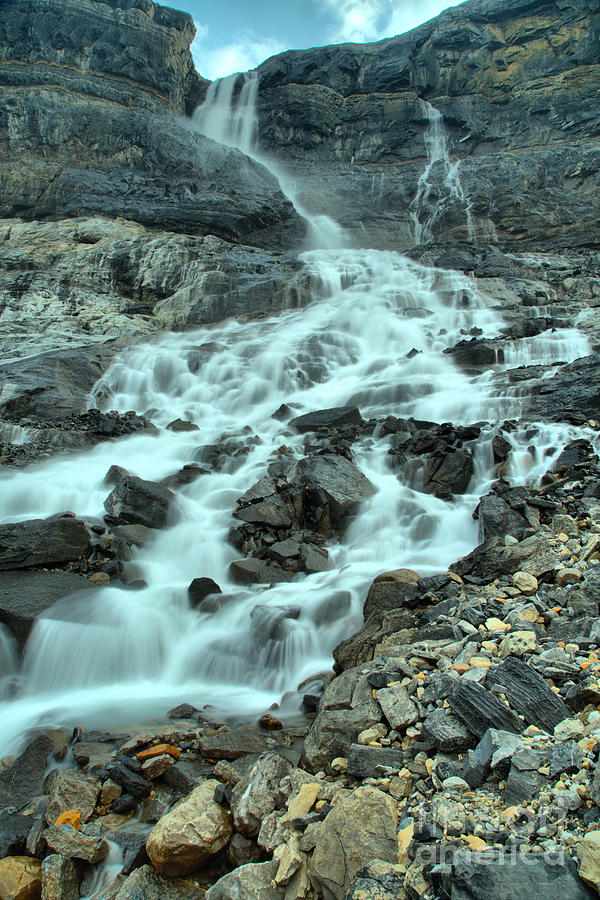 Banf Bow Glacier Falls Portrait Photograph by Adam Jewell