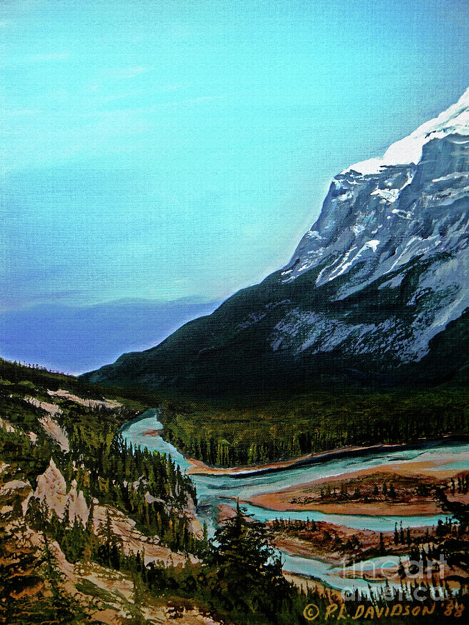 Banff Alberta Rocky Mountain View Painting by Pat Davidson