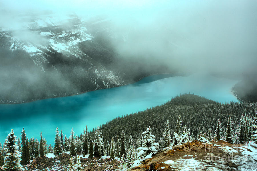 Banff Blue Through The Mist Photograph by Adam Jewell