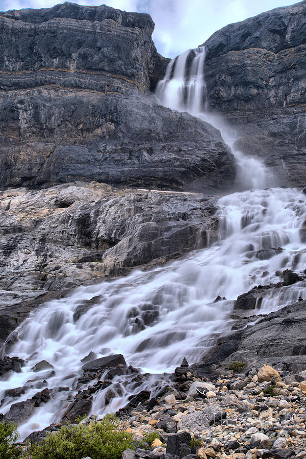 Banff Bow Glacier Falls Portrait Photograph by Adam Jewell
