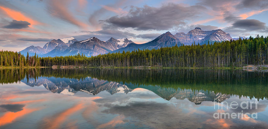 Banff Herbert Lake Sunset Photograph by Adam Jewell