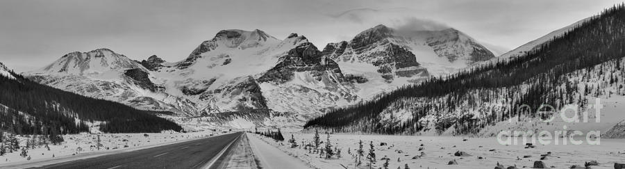 Banff Icefields Parkway Black And White Photograph by Adam Jewell