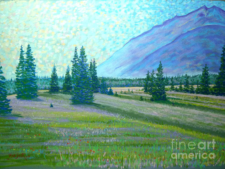 Banff National Park Pastel - Banff Meadow by Rae  Smith PSC