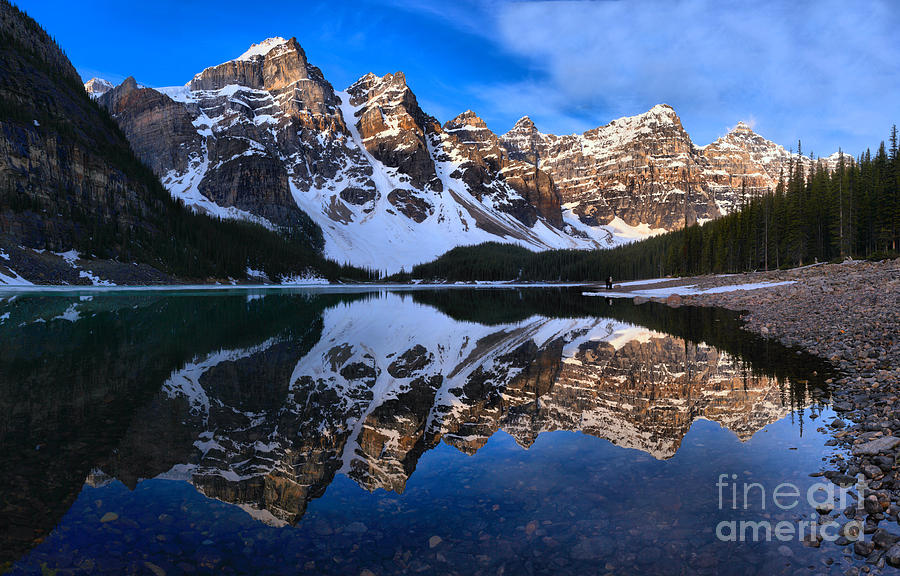Banff Moraine Lake Spring Reflections Photograph by Adam Jewell