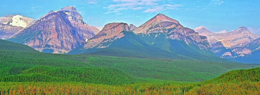 Banff Mountain Range Pano Photograph by Frozen in Time Fine Art Photography