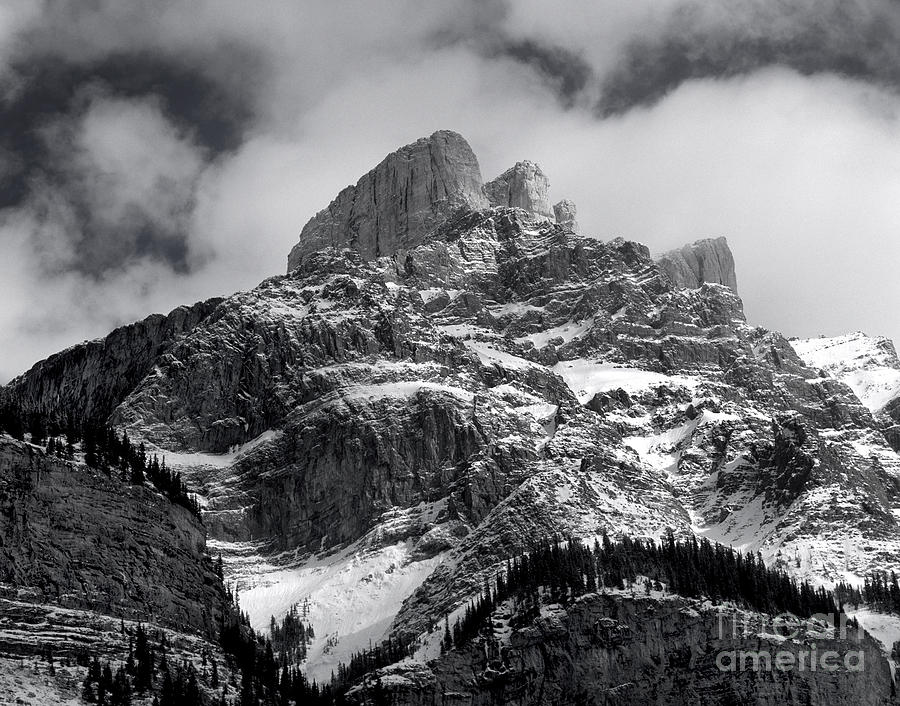 Banff - Mountain Scenic Monochrome Photograph by Terry Elniski