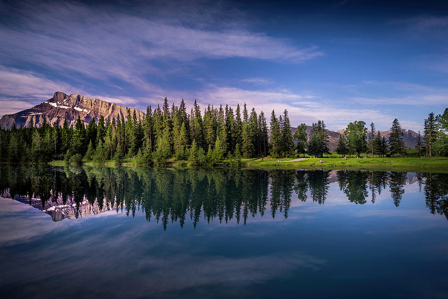 Banff Reflection Photograph by Ron Biedenbach