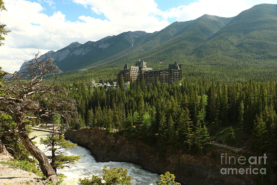 Banff Springs Hotel And Bow River Photograph by Christiane Schulze Art And Photography