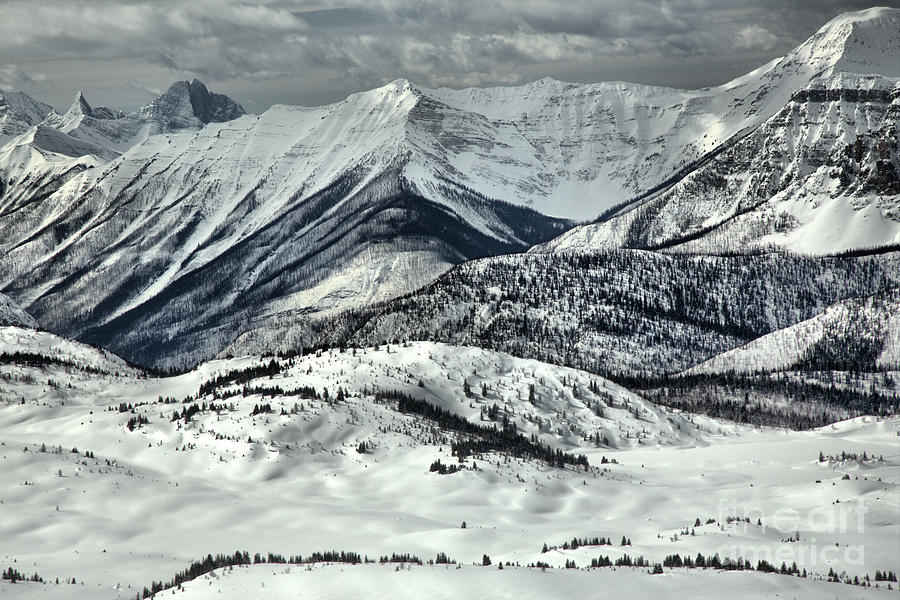 Banff Sunshine Snowy Mountain Peaks Photograph by Adam Jewell
