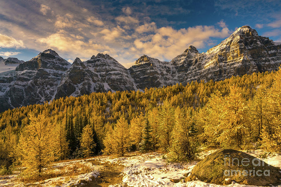 Banff Ten Peaks Fall Golden Landscape Photograph