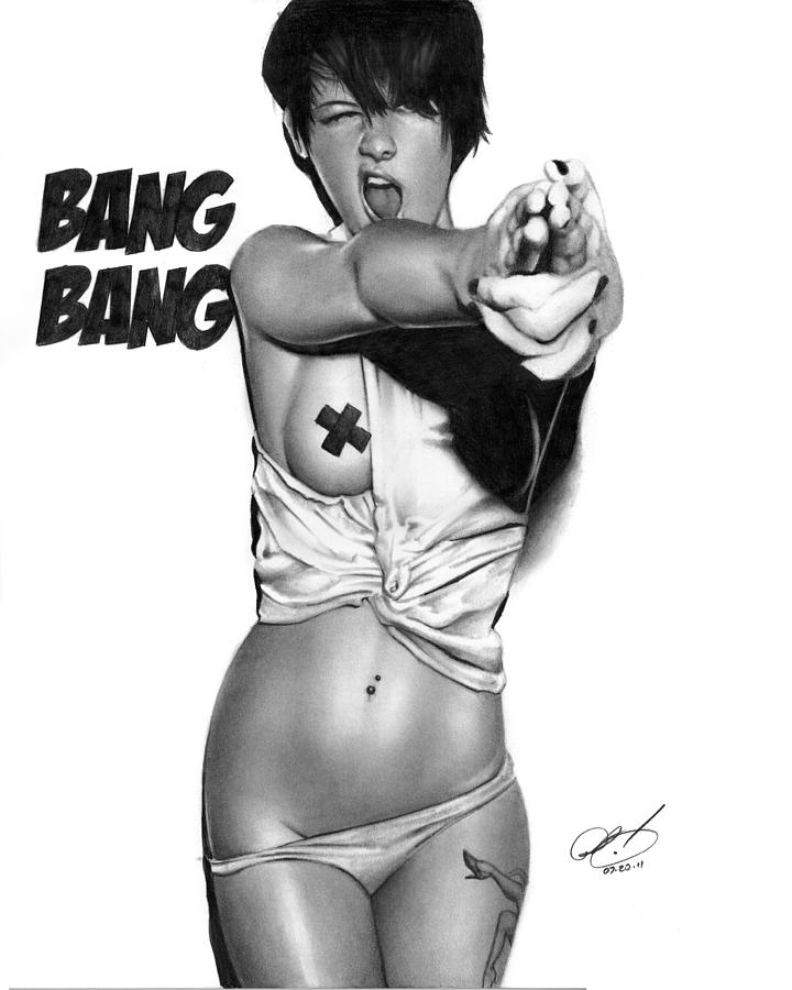Bang Bang Drawing by Pete Tapang