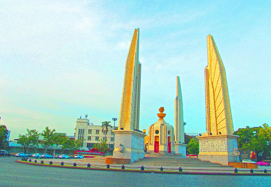 Architecture Photograph - Bangkok Democracy Monument by Russell Pittock