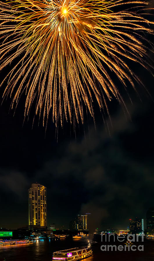 Bangkok Fireworks Photograph by Adrian Evans