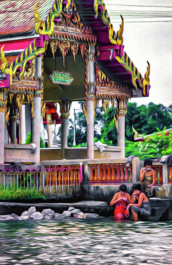 Bangkok Khlong - Daily Life - Paint Photograph by Steve Harrington