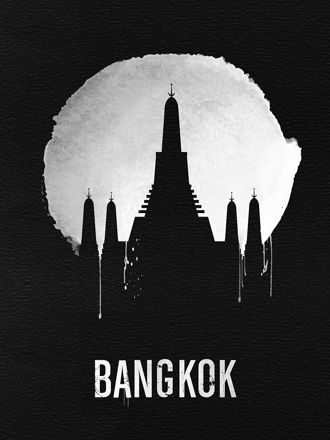 Skyscraper Digital Art - Bangkok Landmark Black by Naxart Studio